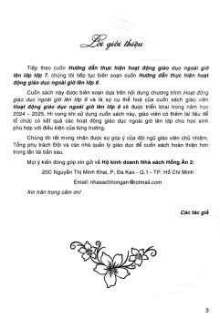 HƯỚNG DẪN THỰC HIỆN HOẠT ĐỘNG GIÁO DỤC NGOÀI GIỜ LÊN LỚP - LỚP 8 (Biên soạn theo chương trình GDPT mới - Dùng chung cho các bộ SGK hiện hành)